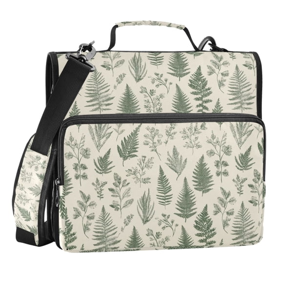 Zipper Binder Sage Green 1.5 Inch Binder Folder Bag with Shoulder Strap and Handle