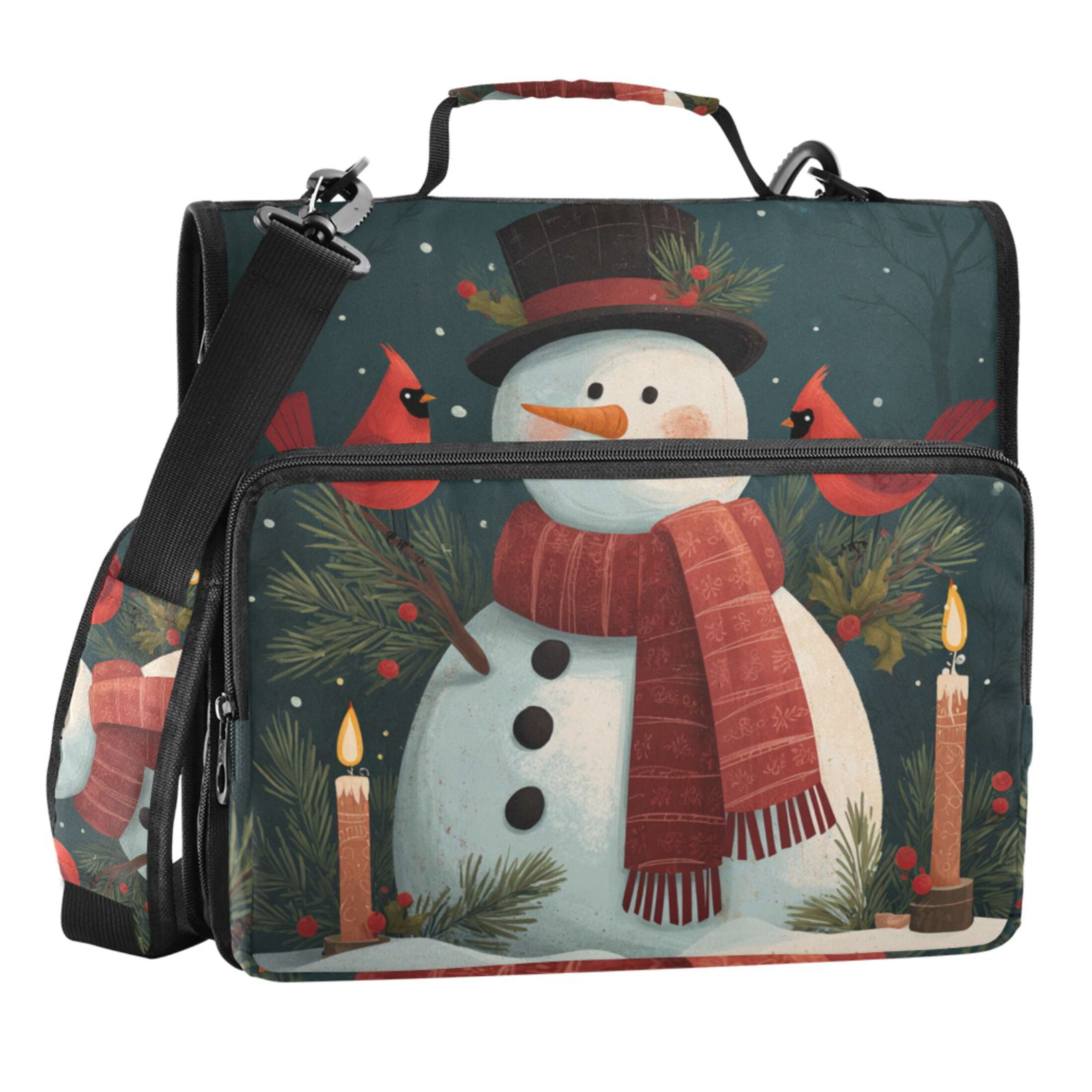 Zipper Binder Snowman Wearing A Red Scarf and A Black Top Hat 1.5 Inch ...