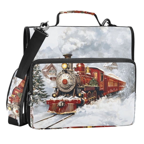 Zipper Binder Train 1.5 Inch Binder Folder Bag with Shoulder Strap and Handle