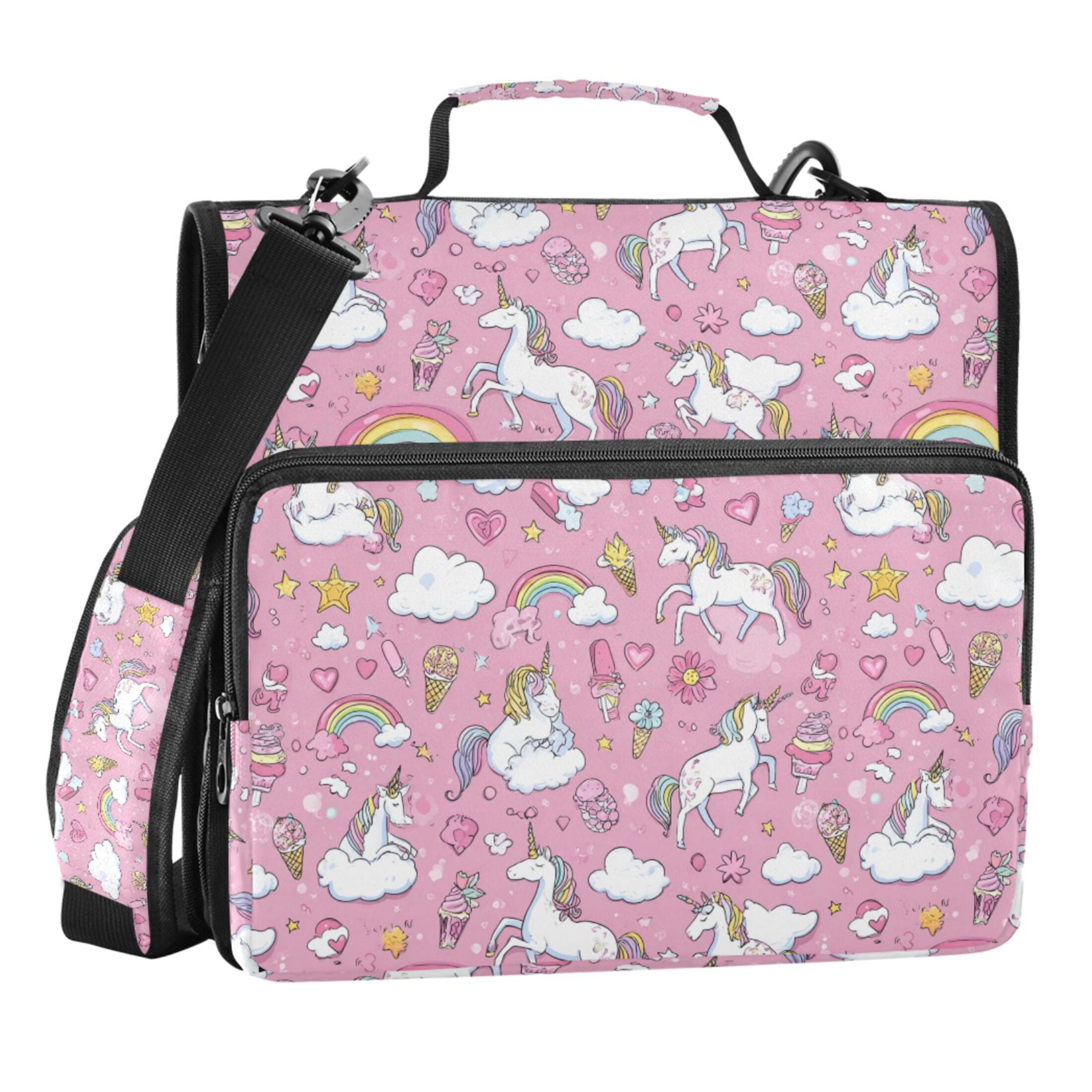 Zipper Binder Unicorn White Fun 1.5 Inch Binder Folder Bag with ...