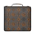 thumbnail image 1 of Zipper Binder with Shoulder Strap 2 inch 3 Ring Waterproof File Folder Organizer Bag 500 Sheet Ancient Art Shapes, 1 of 8