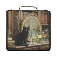 thumbnail image 1 of Zipper Binder with Shoulder Strap 2 inch 3 Ring Waterproof File Folder Organizer Bag 500 Sheet Black Cat with Green Eyes, 1 of 8