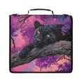 thumbnail image 1 of Zipper Binder with Shoulder Strap 2 inch 3 Ring Waterproof File Folder Organizer Bag 500 Sheet Black Panther Pattern, 1 of 8