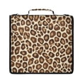thumbnail image 1 of Zipper Binder with Shoulder Strap 2 inch 3 Ring Waterproof File Folder Organizer Bag 500 Sheet Brown Leopard Print Pattern, 1 of 8