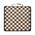 thumbnail image 1 of Zipper Binder with Shoulder Strap 2 inch 3 Ring Waterproof File Folder Organizer Bag 500 Sheet Brown and Cream Checkered, 1 of 8