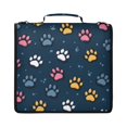 thumbnail image 1 of Zipper Binder with Shoulder Strap 2 inch 3 Ring Waterproof File Folder Organizer Bag 500 Sheet Cartoon Cat Paw Pattern, 1 of 8
