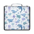 thumbnail image 1 of Zipper Binder with Shoulder Strap 2 inch 3 Ring Waterproof File Folder Organizer Bag 500 Sheet Cartoon Sea Animals, 1 of 8