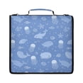 thumbnail image 1 of Zipper Binder with Shoulder Strap 2 inch 3 Ring Waterproof File Folder Organizer Bag 500 Sheet Cartoon Sea Creatures Pattern, 1 of 8