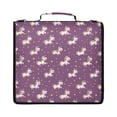 thumbnail image 1 of Zipper Binder with Shoulder Strap 2 inch 3 Ring Waterproof File Folder Organizer Bag 500 Sheet Cartoon Unicorns and Stars, 1 of 8