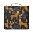 thumbnail image 1 of Zipper Binder with Shoulder Strap 2 inch 3 Ring Waterproof File Folder Organizer Bag 500 Sheet Cheetahs and Jungle Foliage Pattern, 1 of 8