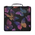 thumbnail image 1 of Zipper Binder with Shoulder Strap 2 inch 3 Ring Waterproof File Folder Organizer Bag 500 Sheet Colorful Butterfly, 1 of 8