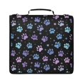thumbnail image 1 of Zipper Binder with Shoulder Strap 2 inch 3 Ring Waterproof File Folder Organizer Bag 500 Sheet Colorful Dog Paw Prints, 1 of 8