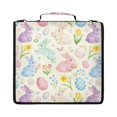 thumbnail image 1 of Zipper Binder with Shoulder Strap 2 inch 3 Ring Waterproof File Folder Organizer Bag 500 Sheet Colorful Easter Bunny Pattern, 1 of 8