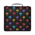 thumbnail image 1 of Zipper Binder with Shoulder Strap 2 inch 3 Ring Waterproof File Folder Organizer Bag 500 Sheet Colorful Palm Tree Icons, 1 of 8