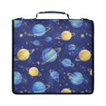 thumbnail image 1 of Zipper Binder with Shoulder Strap 2 inch 3 Ring Waterproof File Folder Organizer Bag 500 Sheet Colorful Planets and Stars, 1 of 8