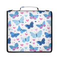 thumbnail image 1 of Zipper Binder with Shoulder Strap 2 inch 3 Ring Waterproof File Folder Organizer Bag 500 Sheet Cute Butterflies and Hearts Pattern, 1 of 8