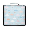 thumbnail image 1 of Zipper Binder with Shoulder Strap 2 inch 3 Ring Waterproof File Folder Organizer Bag 500 Sheet Cute Clouds and Hearts Pattern, 1 of 8