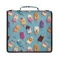 thumbnail image 1 of Zipper Binder with Shoulder Strap 2 inch 3 Ring Waterproof File Folder Organizer Bag 500 Sheet Cute Various Colors Popsicles, 1 of 8