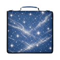 thumbnail image 1 of Zipper Binder with Shoulder Strap 2 inch 3 Ring Waterproof File Folder Organizer Bag 500 Sheet Deep Blue Flashing Pattern, 1 of 8