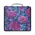 thumbnail image 1 of Zipper Binder with Shoulder Strap 2 inch 3 Ring Waterproof File Folder Organizer Bag 500 Sheet Exquisite Floral Illustration, 1 of 8