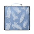 thumbnail image 1 of Zipper Binder with Shoulder Strap 2 inch 3 Ring Waterproof File Folder Organizer Bag 500 Sheet Exquisite White Feathers, 1 of 8