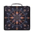 thumbnail image 1 of Zipper Binder with Shoulder Strap 2 inch 3 Ring Waterproof File Folder Organizer Bag 500 Sheet Feathers and Beads Pattern, 1 of 8