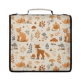 thumbnail image 1 of Zipper Binder with Shoulder Strap 2 inch 3 Ring Waterproof File Folder Organizer Bag 500 Sheet Fox with Mushrooms and Leaves, 1 of 8