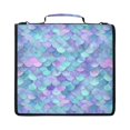 thumbnail image 1 of Zipper Binder with Shoulder Strap 2 inch 3 Ring Waterproof File Folder Organizer Bag 500 Sheet Glittering Mermaid Scales, 1 of 8