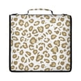thumbnail image 1 of Zipper Binder with Shoulder Strap 2 inch 3 Ring Waterproof File Folder Organizer Bag 500 Sheet Gold Leopard Print Pattern, 1 of 8