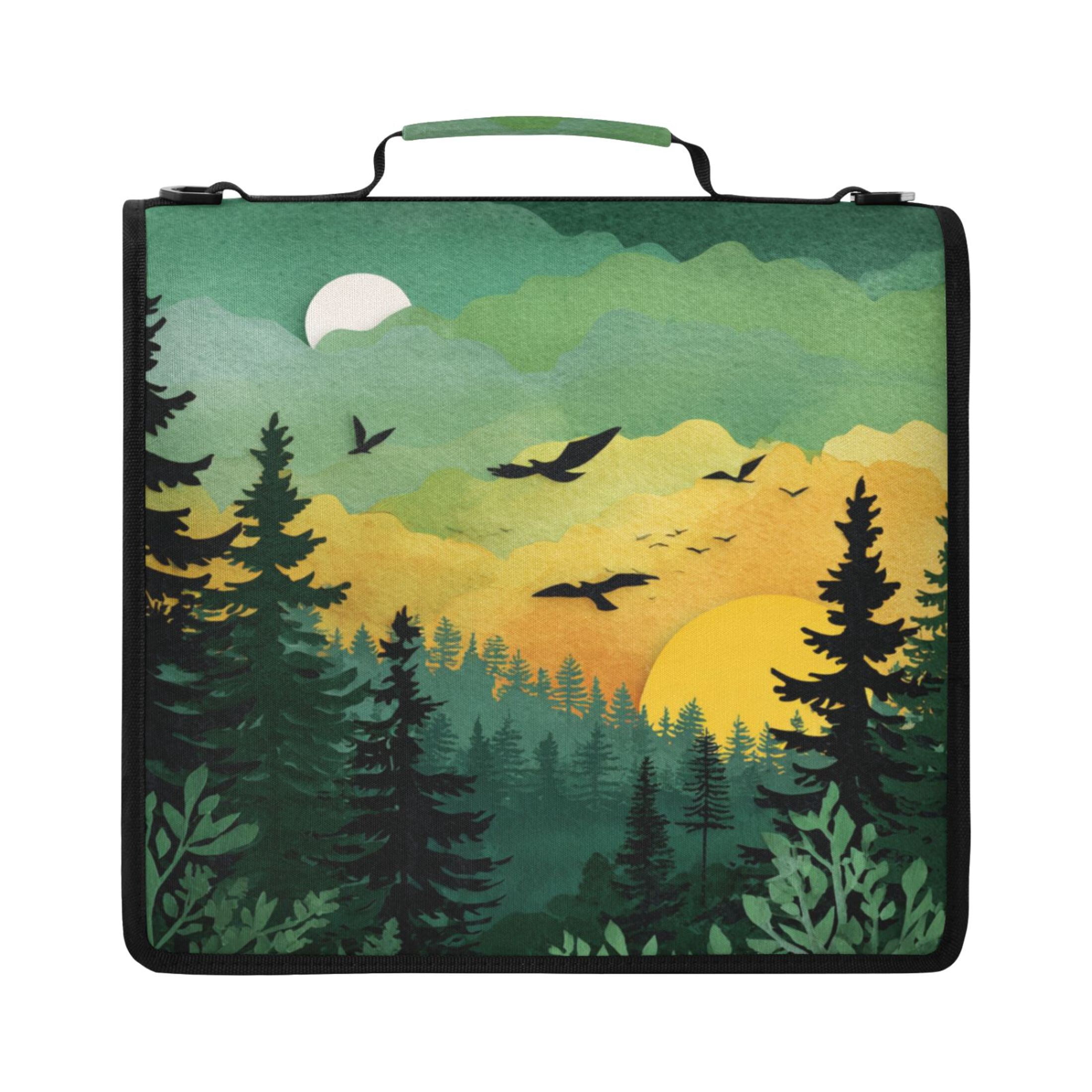 Zipper Binder with Shoulder Strap 2 inch 3 Ring Waterproof File Folder ...