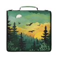 thumbnail image 1 of Zipper Binder with Shoulder Strap 2 inch 3 Ring Waterproof File Folder Organizer Bag 500 Sheet Green and Yellow Sunset, 1 of 8