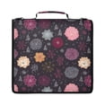thumbnail image 1 of Zipper Binder with Shoulder Strap 2 inch 3 Ring Waterproof File Folder Organizer Bag 500 Sheet Hand-drawn Flowers and Snowflakes, 1 of 8