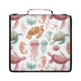 thumbnail image 1 of Zipper Binder with Shoulder Strap 2 inch 3 Ring Waterproof File Folder Organizer Bag 500 Sheet Happy Turtles and Jellyfish Pattern, 1 of 8