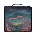 thumbnail image 1 of Zipper Binder with Shoulder Strap 2 inch 3 Ring Waterproof File Folder Organizer Bag 500 Sheet Heart-shaped Garlands Float, 1 of 8