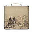 thumbnail image 1 of Zipper Binder with Shoulder Strap 2 inch 3 Ring Waterproof File Folder Organizer Bag 500 Sheet Horseback in The Desert Illustration, 1 of 8