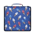 thumbnail image 1 of Zipper Binder with Shoulder Strap 2 inch 3 Ring Waterproof File Folder Organizer Bag 500 Sheet Ice Cream Cones and Shooting Stars, 1 of 8