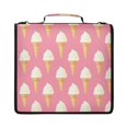 thumbnail image 1 of Zipper Binder with Shoulder Strap 2 inch 3 Ring Waterproof File Folder Organizer Bag 500 Sheet Ice Cream Pattern, 1 of 8