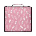 thumbnail image 1 of Zipper Binder with Shoulder Strap 2 inch 3 Ring Waterproof File Folder Organizer Bag 500 Sheet Ice Cream and Popsicle Pattern, 1 of 8