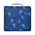 thumbnail image 1 of Zipper Binder with Shoulder Strap 2 inch 3 Ring Waterproof File Folder Organizer Bag 500 Sheet Jellyfish and Starfish Pattern, 1 of 8