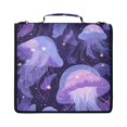 thumbnail image 1 of Zipper Binder with Shoulder Strap 2 inch 3 Ring Waterproof File Folder Organizer Bag 500 Sheet Jellyfish in Space, 1 of 8