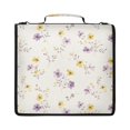 thumbnail image 1 of Zipper Binder with Shoulder Strap 2 inch 3 Ring Waterproof File Folder Organizer Bag 500 Sheet Lavender and Yellow Flowers, 1 of 8