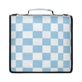 thumbnail image 1 of Zipper Binder with Shoulder Strap 2 inch 3 Ring Waterproof File Folder Organizer Bag 500 Sheet Light Blue and White Checkered, 1 of 8