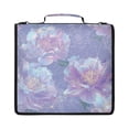 thumbnail image 1 of Zipper Binder with Shoulder Strap 2 inch 3 Ring Waterproof File Folder Organizer Bag 500 Sheet Light Purple Peony, 1 of 8