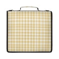 thumbnail image 1 of Zipper Binder with Shoulder Strap 2 inch 3 Ring Waterproof File Folder Organizer Bag 500 Sheet Light Yellow and White Gingham, 1 of 8