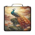 thumbnail image 1 of Zipper Binder with Shoulder Strap 2 inch 3 Ring Waterproof File Folder Organizer Bag 500 Sheet Majestic Peacock, 1 of 8