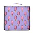 thumbnail image 1 of Zipper Binder with Shoulder Strap 2 inch 3 Ring Waterproof File Folder Organizer Bag 500 Sheet Melting Ice Popsicle Pattern, 1 of 8