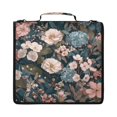 thumbnail image 1 of Zipper Binder with Shoulder Strap 2 inch 3 Ring Waterproof File Folder Organizer Bag 500 Sheet Pale Pink Flowers, 1 of 8