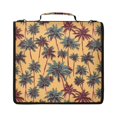 thumbnail image 1 of Zipper Binder with Shoulder Strap 2 inch 3 Ring Waterproof File Folder Organizer Bag 500 Sheet Palm Trees Pattern, 1 of 8