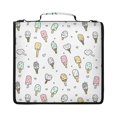 thumbnail image 1 of Zipper Binder with Shoulder Strap 2 inch 3 Ring Waterproof File Folder Organizer Bag 500 Sheet Pastel Ice Cream Pattern, 1 of 8