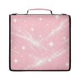 thumbnail image 1 of Zipper Binder with Shoulder Strap 2 inch 3 Ring Waterproof File Folder Organizer Bag 500 Sheet Pink Flashing Pattern, 1 of 8